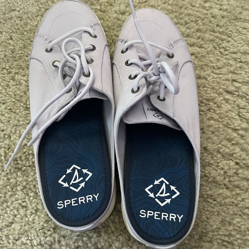 Sperry lilac slip ons